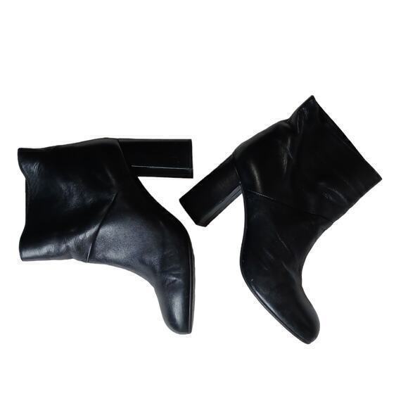 MARNI Ankle Booties Moto Biker Heeled Boots Black Soft Leather Size 38 8 - Picture 3 of 16